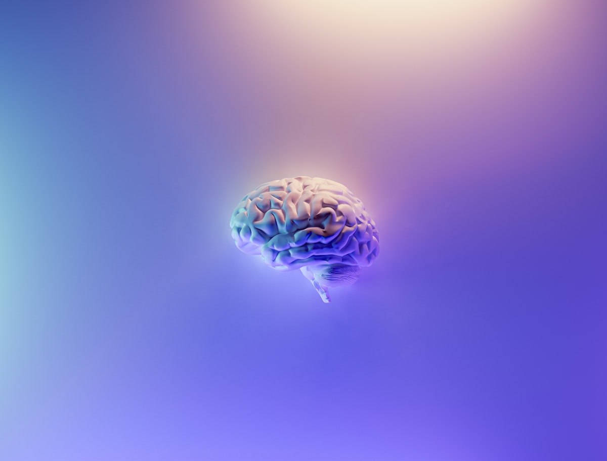 Iridescent brain visualisation on blue and purple background representing neurodiversity and the growing use of medicinal cannabis for autism spectrum disorder in Australia