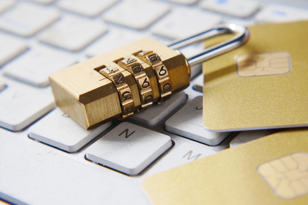 Golden padlock on a computer keyboard representing cybersecurity and the importance of only using legitimate licensed platforms when buying medicinal cannabis online in Australia