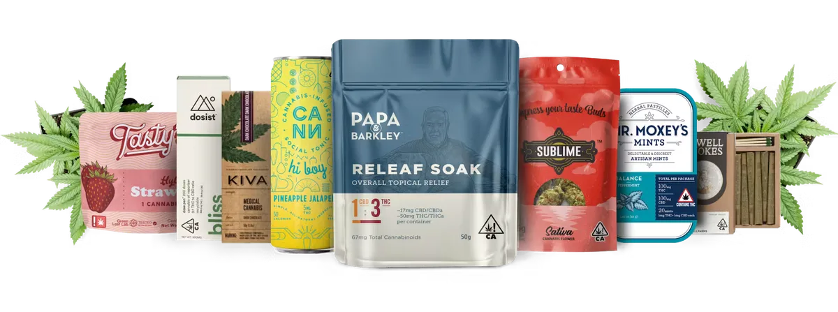 A selection of premium cannabis products from leading brands