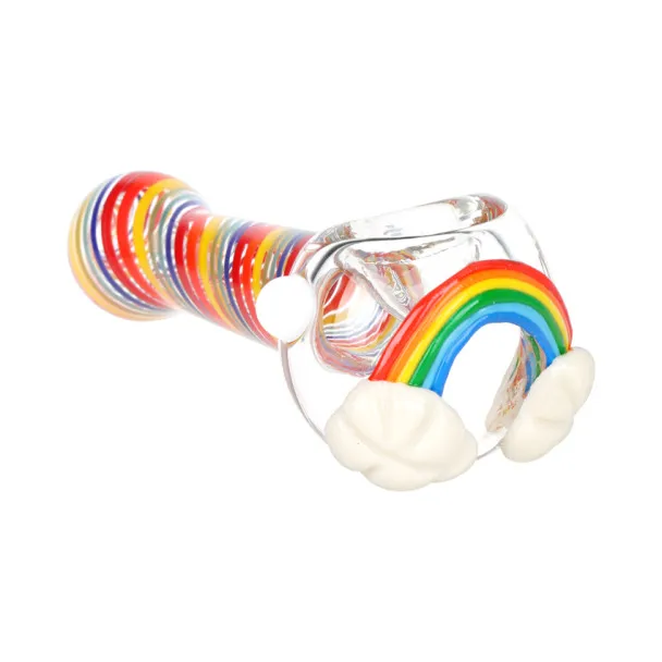 AFG Distribution Canada 4.25" Rainbow Cloud Glass Spoon Pipe — Accessories