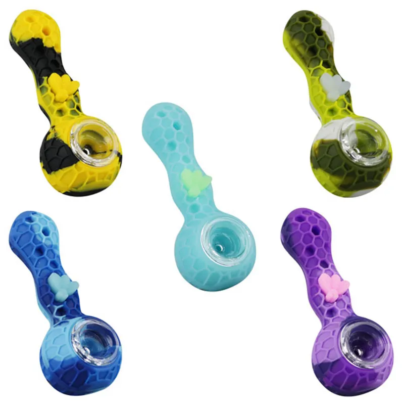 AFG Distribution Canada 4.5" Silicone Bee Hand Pipe - Assorted Colours — Accessories