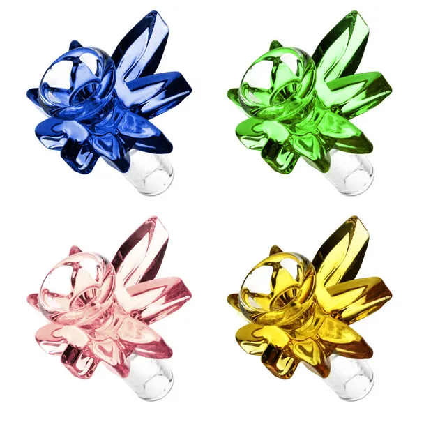AFG Distribution Canada Cannabis Leaf Glass Bowl Assorted Colours - 14mm — Accessories