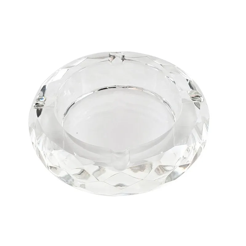 AFG Distribution Canada Glass Crystal Ashtray - Round Multi Faceted — Accessories