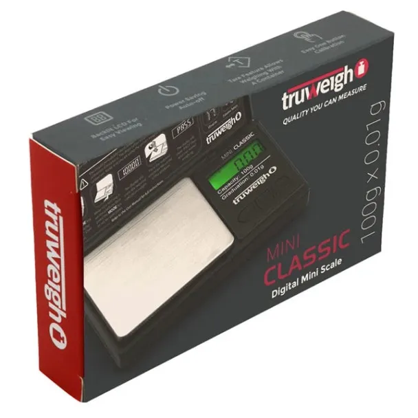 AFG Distribution Canada Truweigh Mini Classic Digital Mini Scale- 100g x 0.01g Black — Accessories