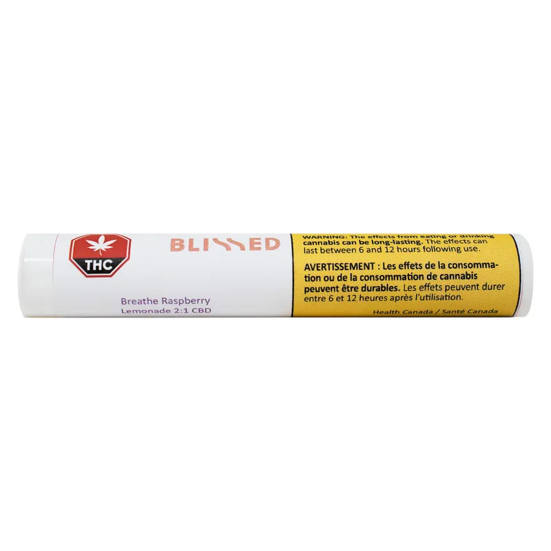 Blissed Breathe Raspberry Lemonade 2:1 CBD 510 Thread Cartridge - 0.5g — Vaporizers