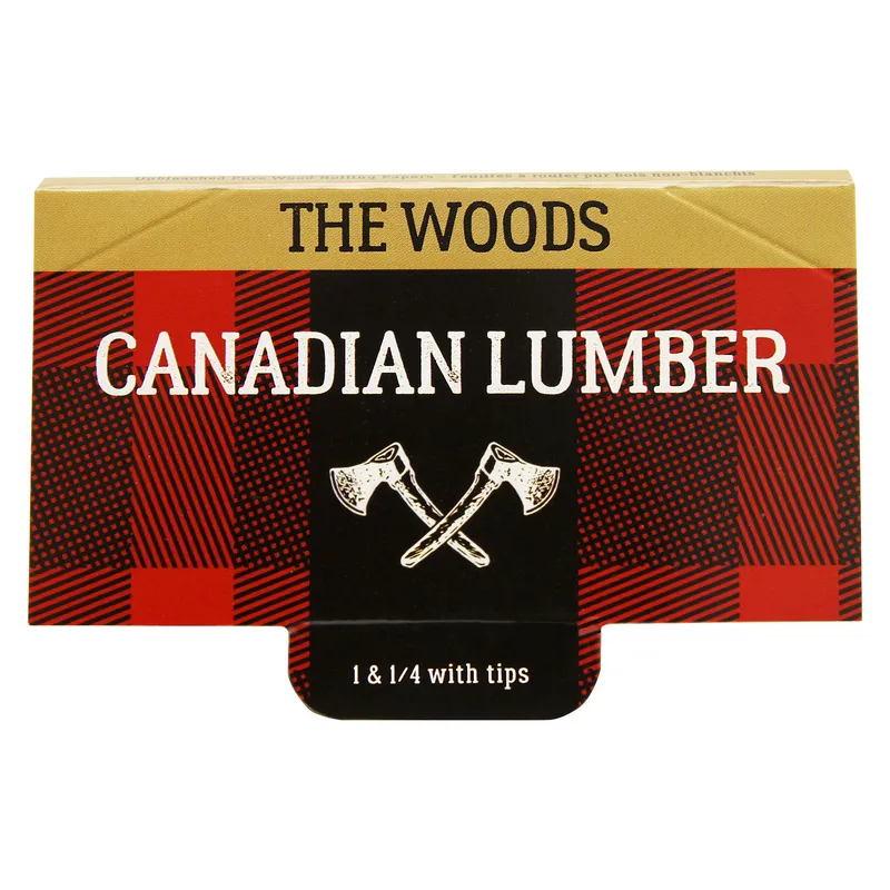 Canadian Lumber Woods Unbleached Pure Wood Rolling Papers with Tips -  1.25" — Accessories