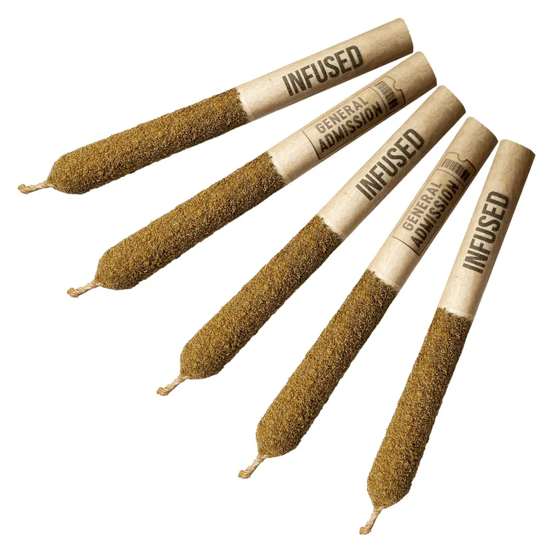 General Admission Tiger Blood Triple Distilled Distillate THCA & Kief Coated Infused Pre-Roll - Indica - 5x0.5g — Pre-Rolls