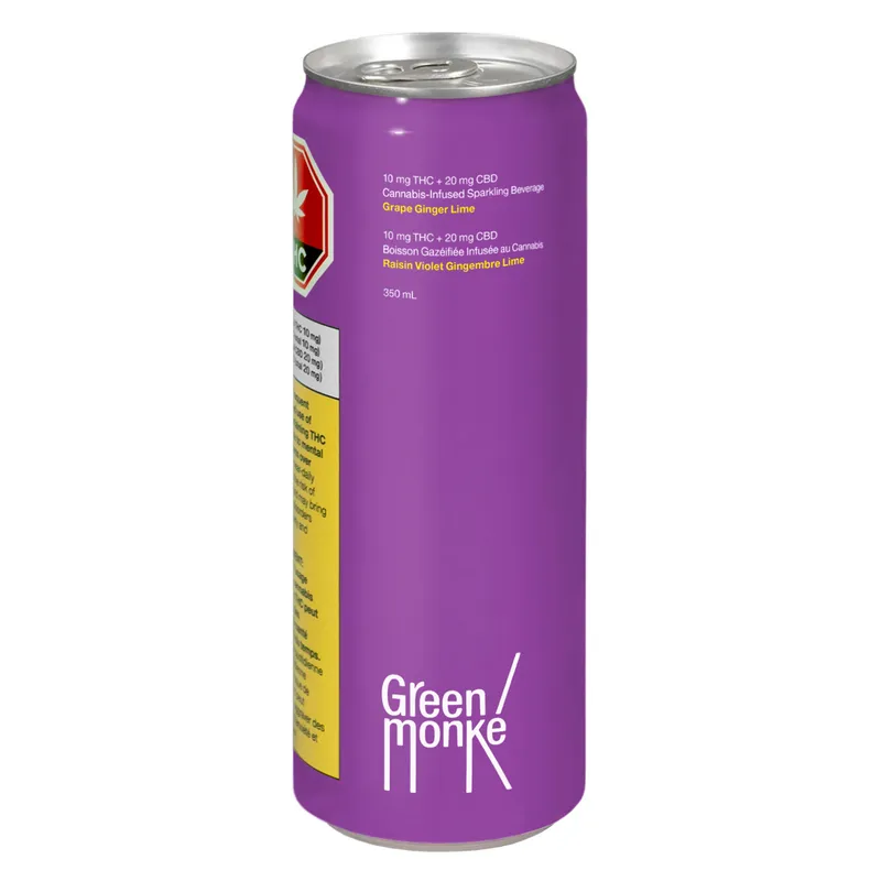 Green Monké Grape Ginger Lime - Hybrid - 350ml — Edibles