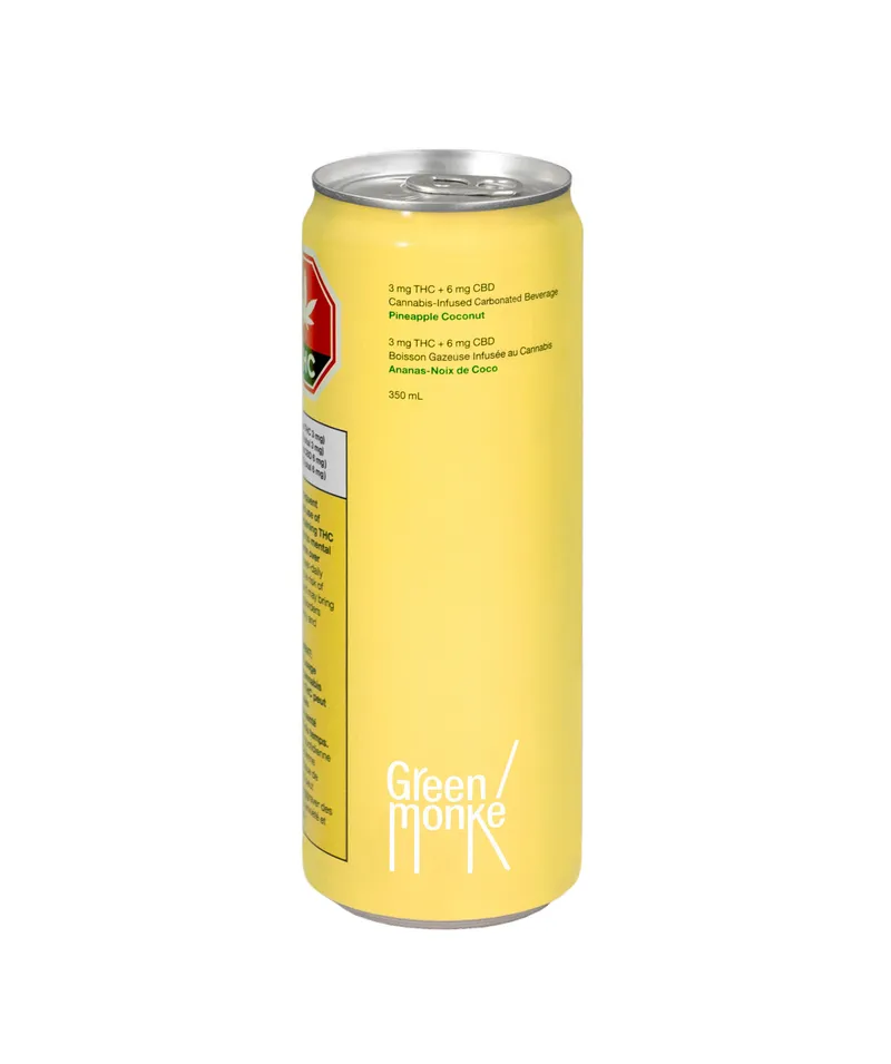 Green Monké Green Monke - Pineapple Coconut Sugar Free - Hybrid - THC/CBD (3:6) - 350ml — Edibles