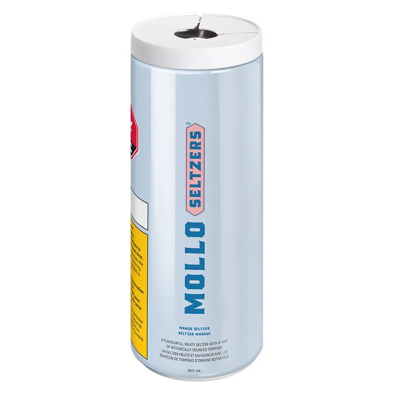 Mollo Mango Seltzer  Sugar Free   - Hybrid THC/CBG (10:20) - 355ml — Edibles