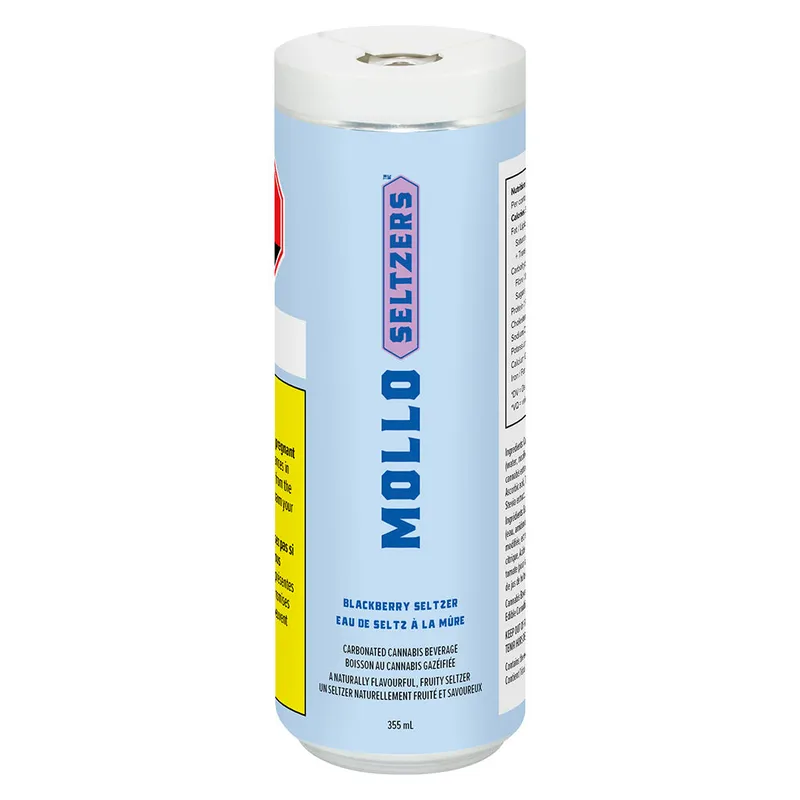 Mollo Seltzers - Blackberry Seltzer  Sugar Free  - Hybrid - 355ml — Edibles