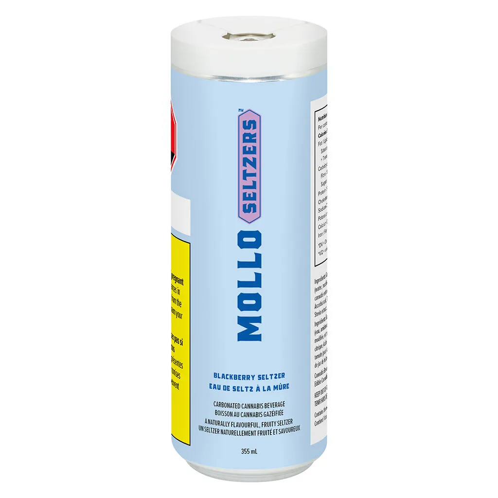 Mollo Seltzers - Blackberry Seltzer  Sugar Free  - Hybrid - 355ml — Edibles