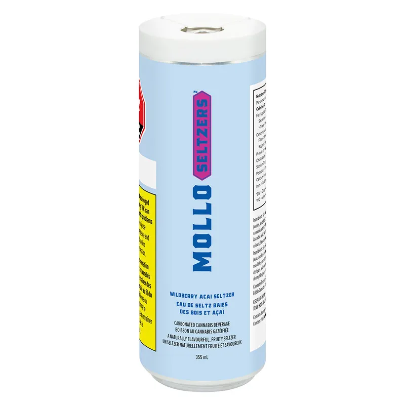 Mollo Wildberry Acai Seltzer  Sugar Free  - Hybrid - 355ml — Edibles