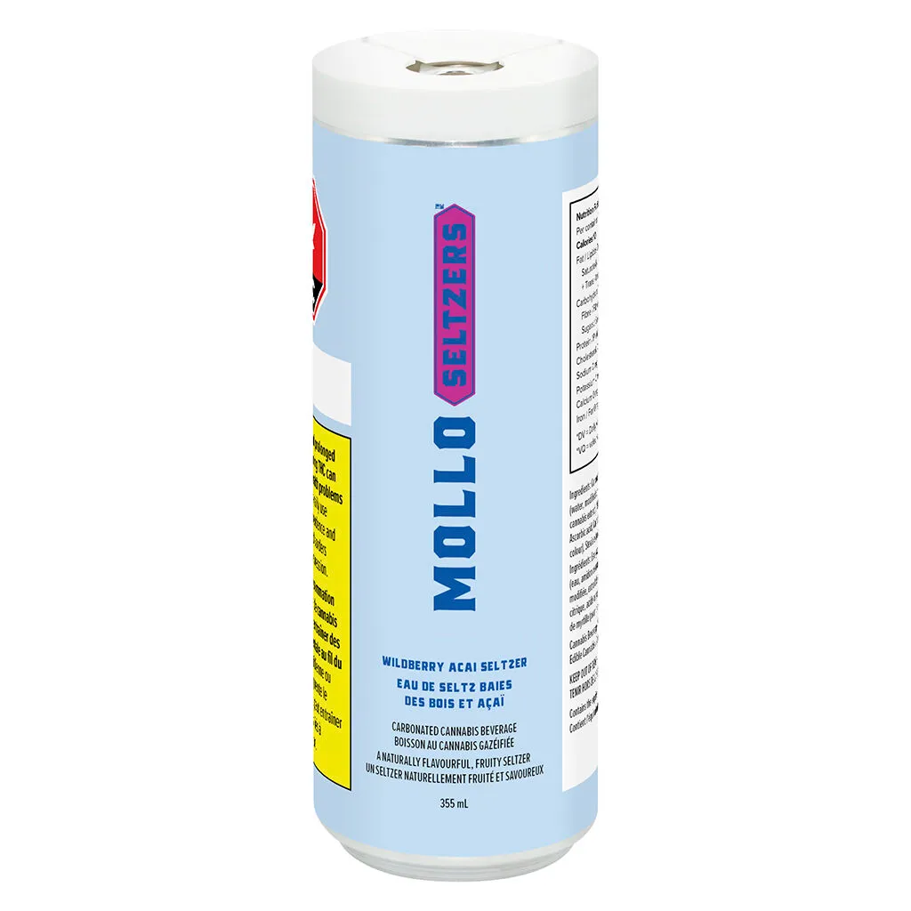 Mollo Wildberry Acai Seltzer  Sugar Free  - Hybrid - 355ml — Edibles