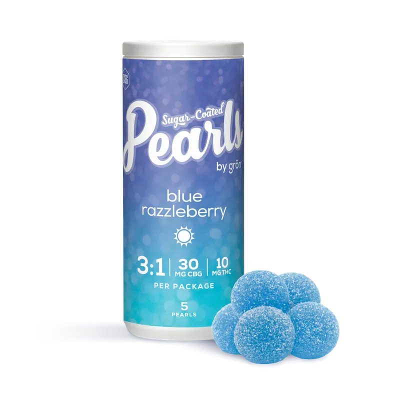 Pearls Blue Razzleberry 3:1 CBG/THC Gummies — Edibles
