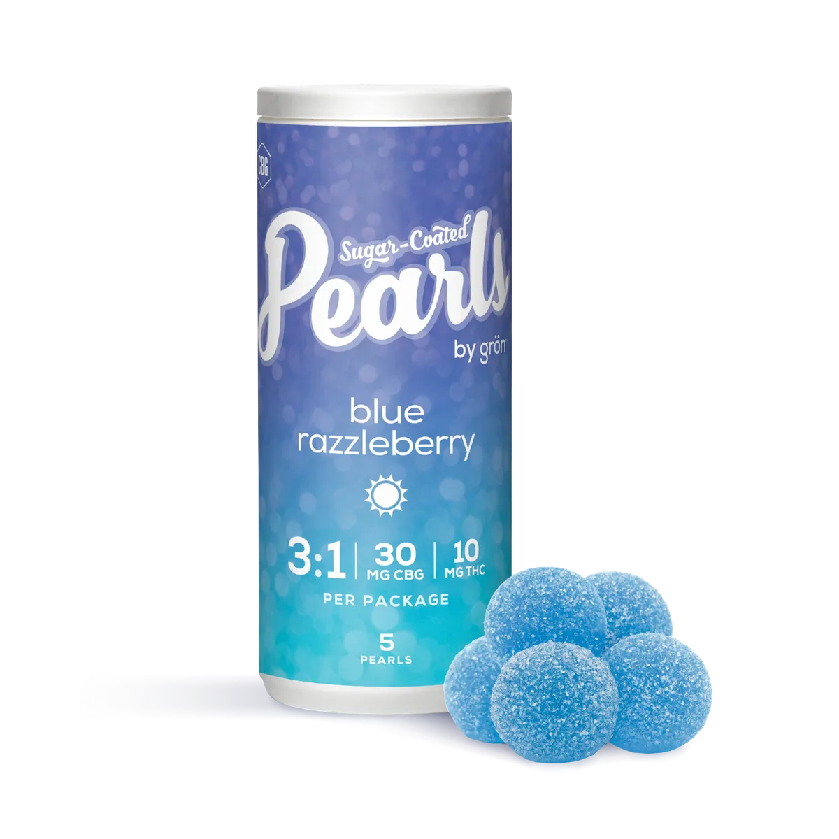 Pearls Blue Razzleberry 3:1 CBG/THC Gummies — Edibles