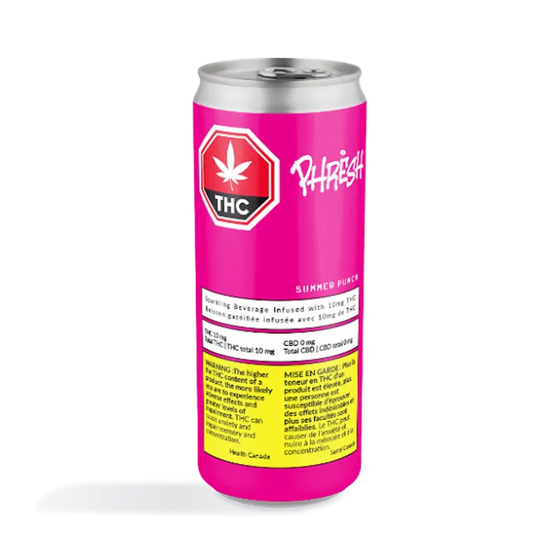 Phresh Cannabis Summer Punch Sparkling Beverage — Edibles