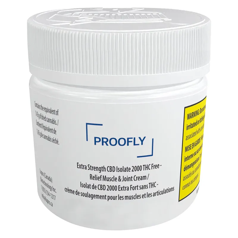 Proofly Extra Strength CBD Isolate 2000 THC Free Relief Muscle Joint Cream - 100g — Topicals