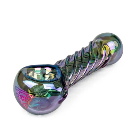 Red Eye Tek -4" Metallic Terminator Finish Twister Hand Pipe - Green — Accessories