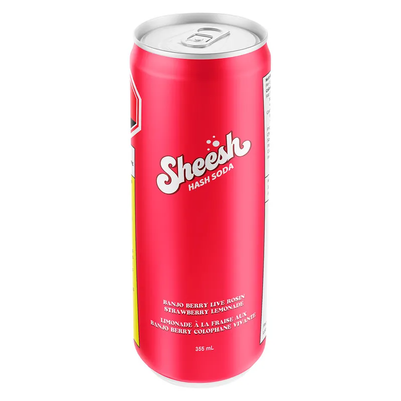 Sheesh Hash Sodas Banjo Berry Live Rosin Strawberry Lemonade - Sativa - 355ml — Edibles