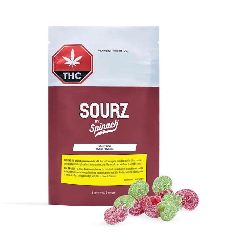 Spinach SOURZ Cherry Lime Gummies — Edibles