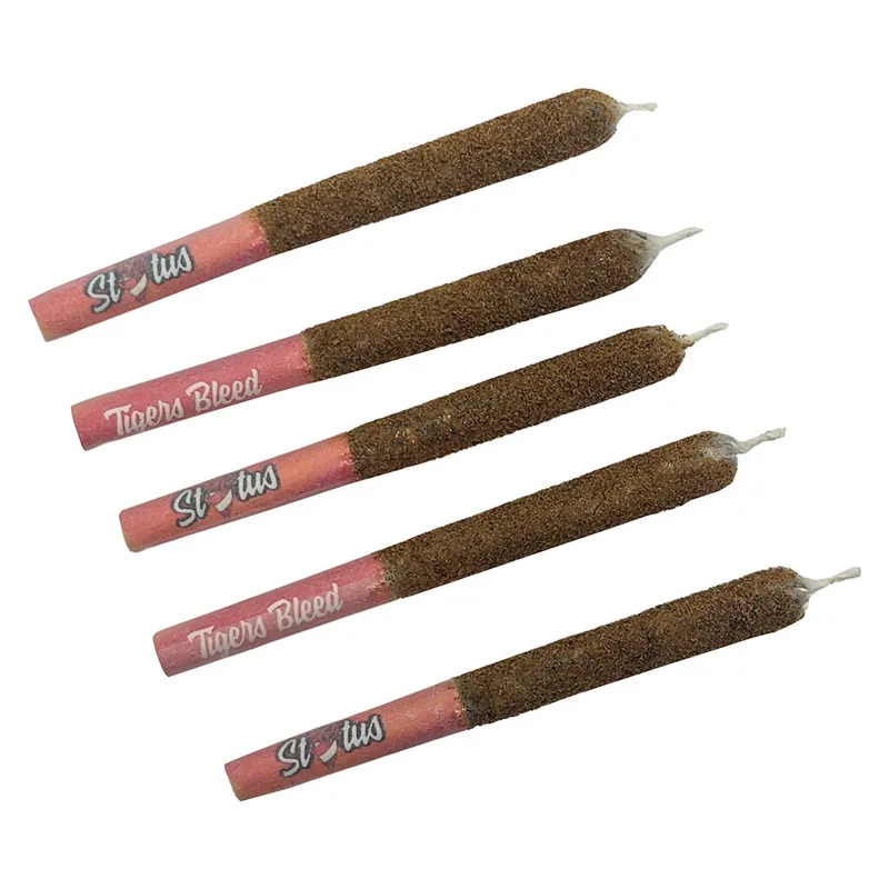 Status Tigers Bleed Liquid Diamond Infused Kief Coated Pre-Roll - Hybrid - 5x0.25g — Pre-Rolls