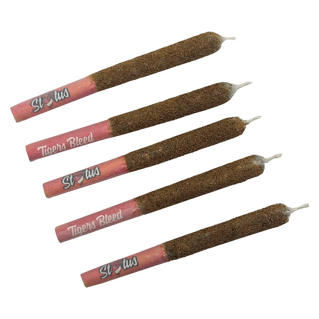 Status Tigers Bleed Liquid Diamond Infused Kief Coated Pre-Roll - Hybrid - 5x0.25g — Pre-Rolls