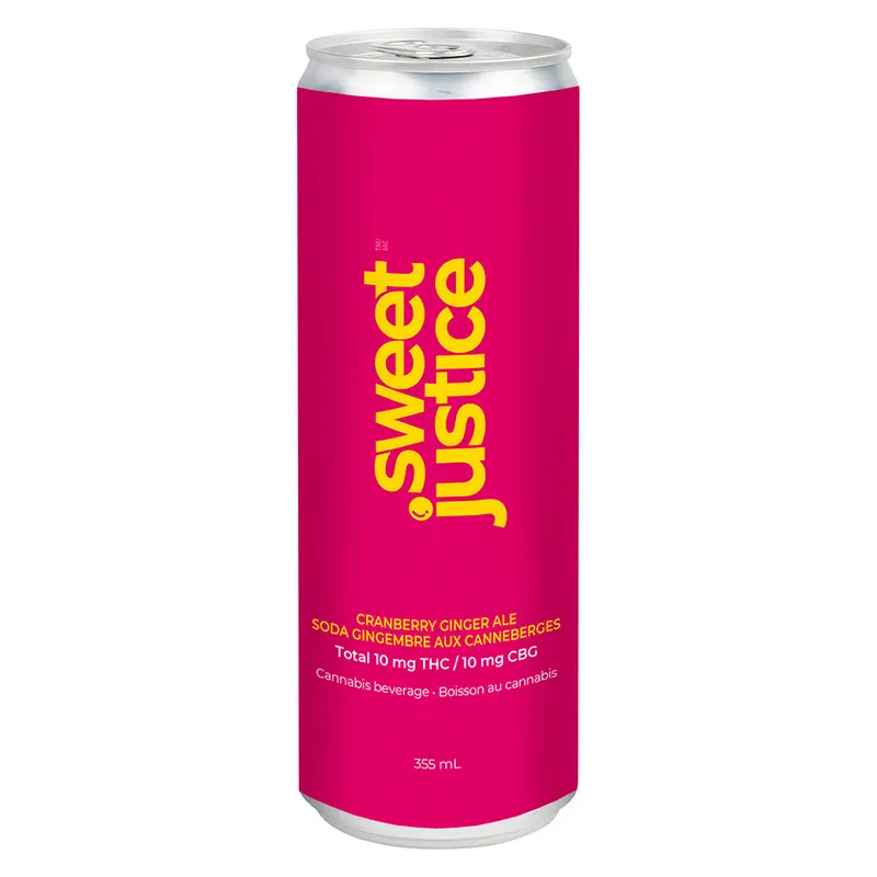 Sweet Justice Cranberry Ginger Ale - Hybrid THC/CBG (10:10)- 355ml — Edibles