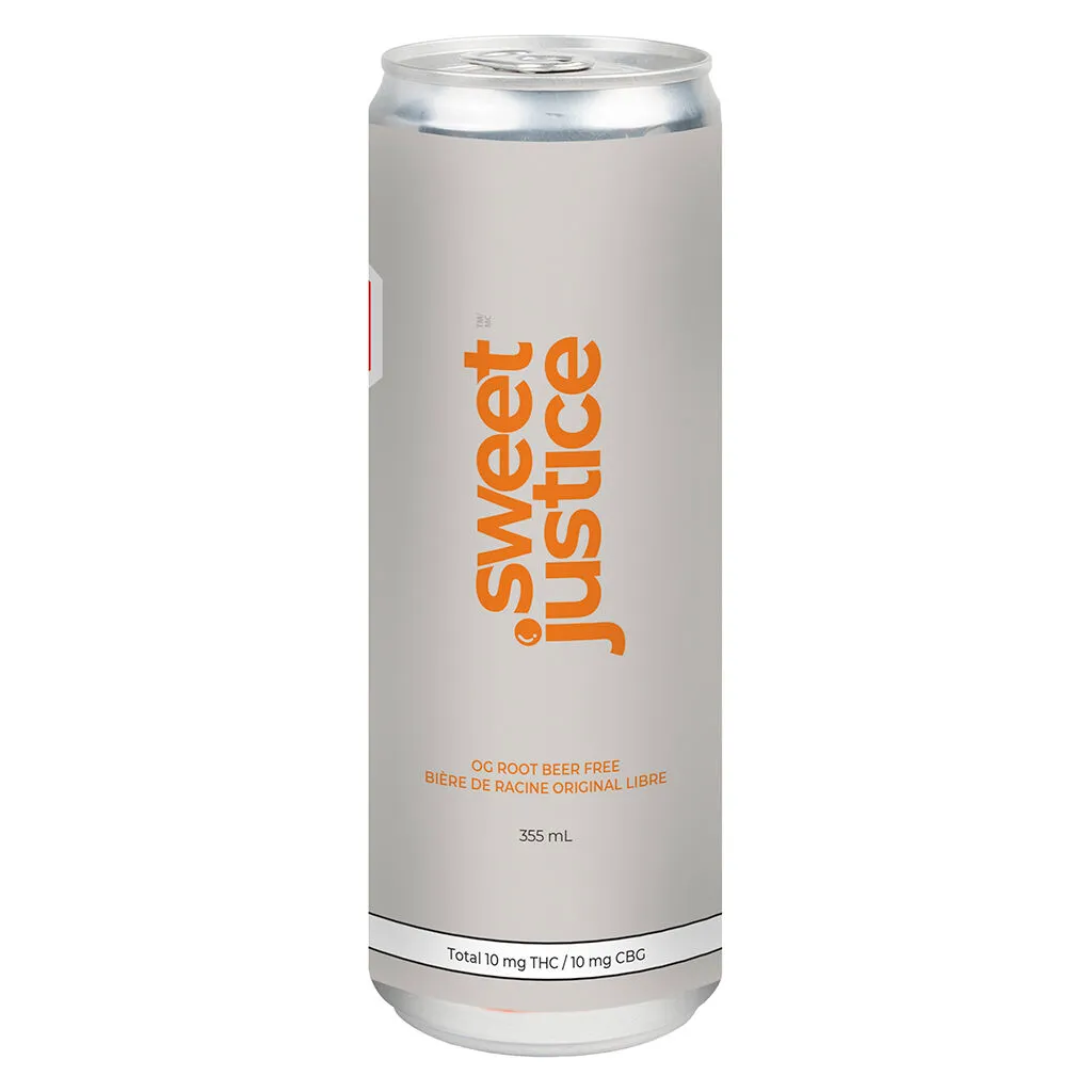 Sweet Justice OG Root Beer FREE Sugar Free - Hybrid  THC/CBG (10:10)- 355ml — Edibles